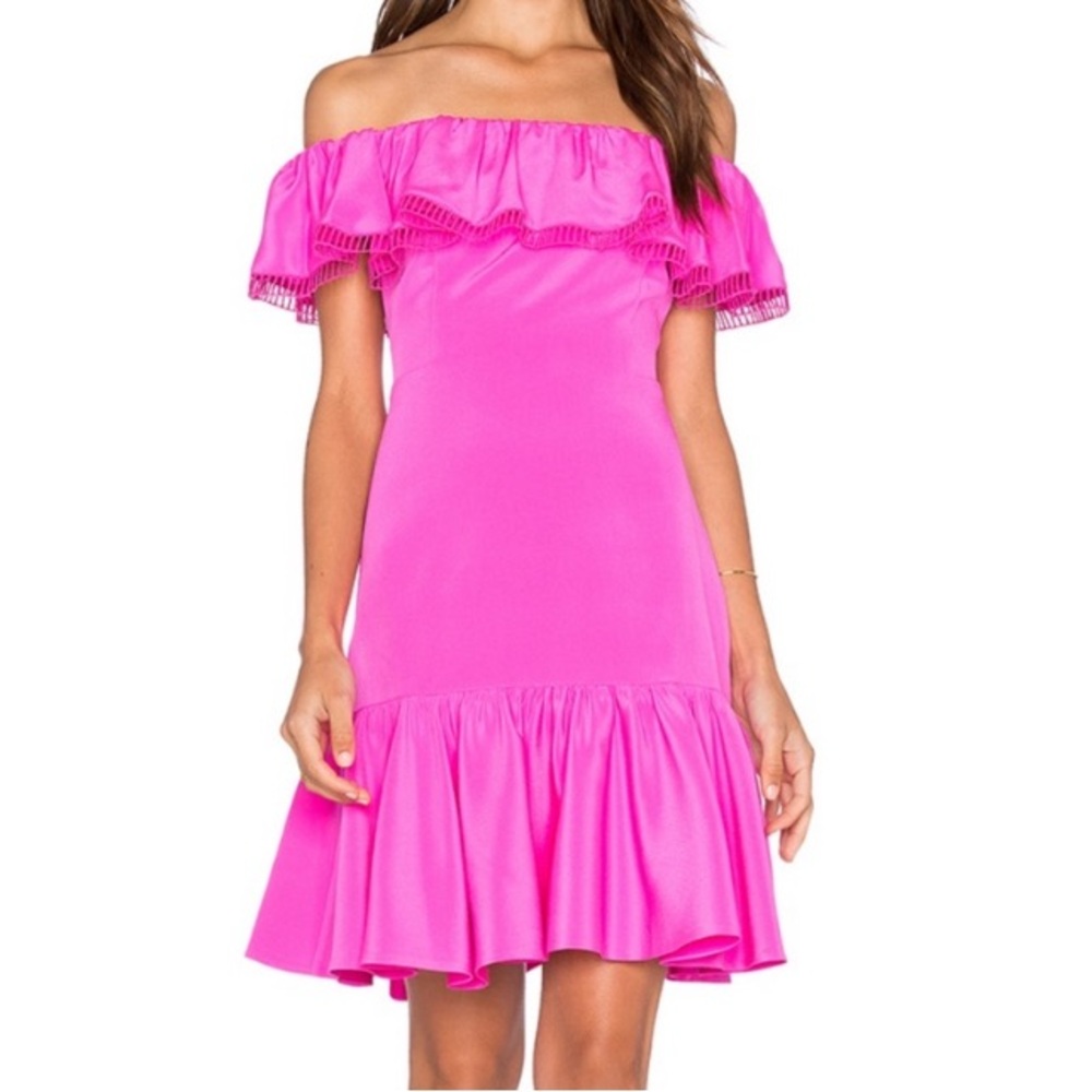 Rebecca Taylor Hot Pink Ruffle Dress